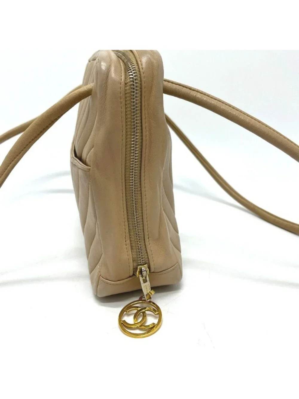 Chanel Handbag Stitch Chez Blanc Lambskin Beige